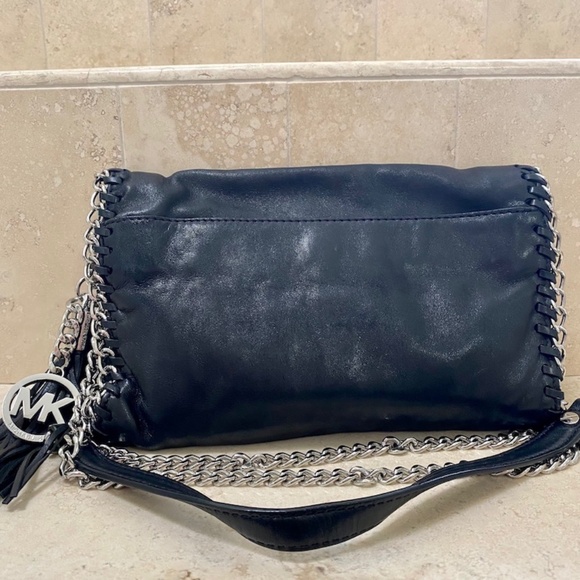 Black & Silver Leather Crossbody/Clutch - Picture 3 of 4